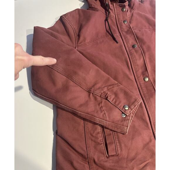Carhartt Women’s Sandstone Berkley Sherpa Jacket Raspberry Size Large Faded Worn - Picture 6 of 12